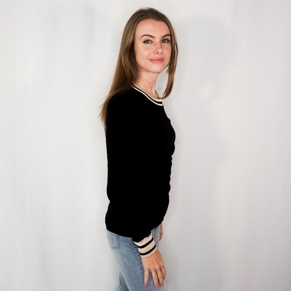 VIKTORIA + WOODS Magento Crew Black Wool Sweater - Picture 2 of 6